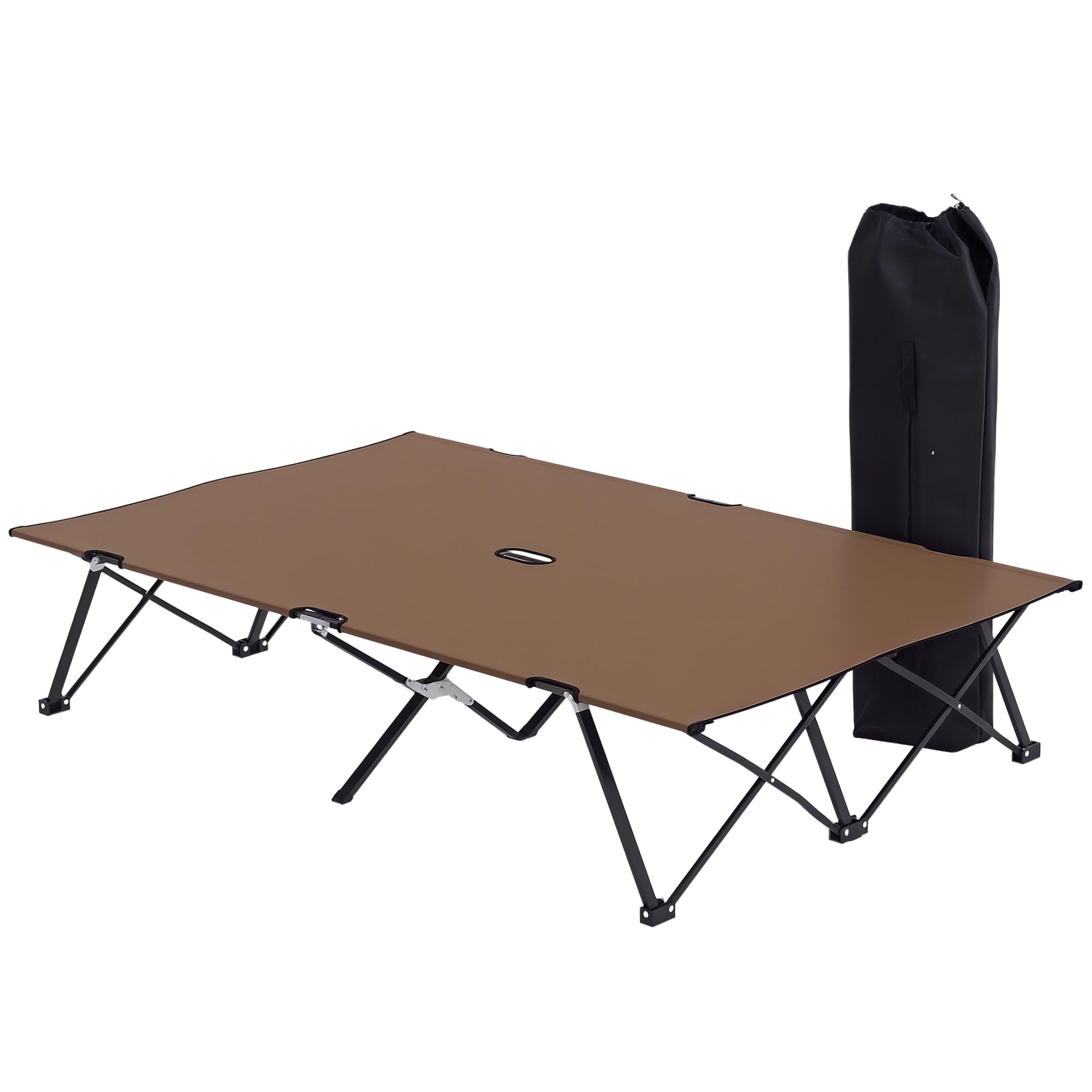 Lit De Camping Ozark Trail Taille Double - Toile Beige, Acier - Avec Sac De Transport