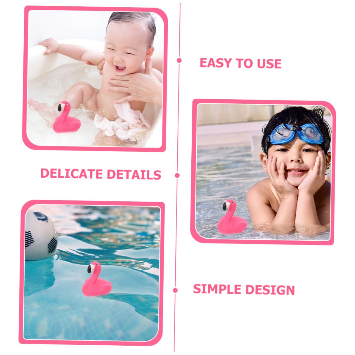SEWACC 2pcs Floating Water Thermometers for Swimming Pool and Hot Tub, Waterproof Pool Temperature Thermometer with Decorative Flamingo Design, Outdoor Spa and Bath Temperature Gauge