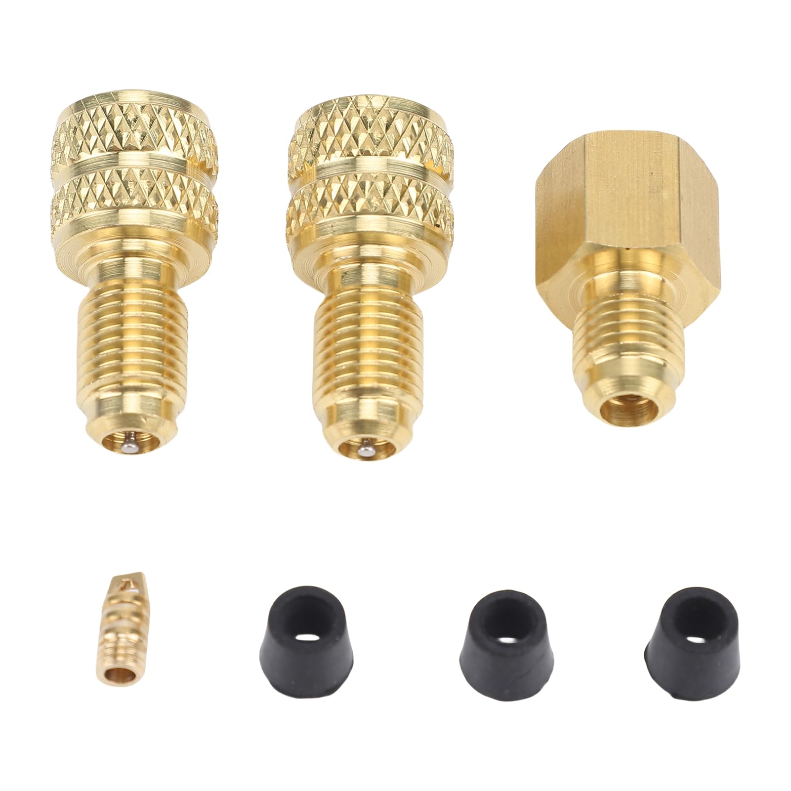 Keenso Juego de Manómetros de Colector de CA, Kit de Carga de Refrigerante de Aire Acondicionado Automotriz de Latón con Manguera de 4.92 Pies y Válvula de Seguridad, para