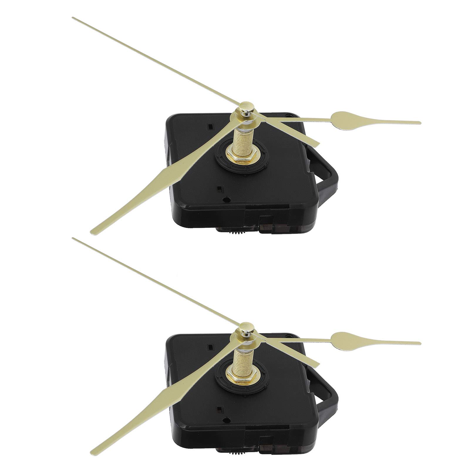 SIXRUN Quarz-Uhrwerk, ABS-DIY-Uhrenreparaturset mit Goldenen Zeigern, 2 Sets, 21 Mm Gewinde, 67 X 55 X 15 Mm, Batteriebetriebene Ersatzteile für das Basteln von Wanduhren Im Home Office