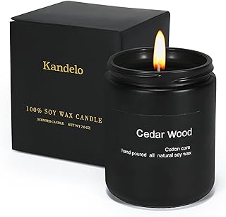Scented Candle Cedar,7oz 45Hour Burn,Scented Candles for Home| Spring Candles| Black Jar Candle|Soy Candles,Long Lasting Candles |for Men & Women Candles Gifts (Cedar, 7oz)