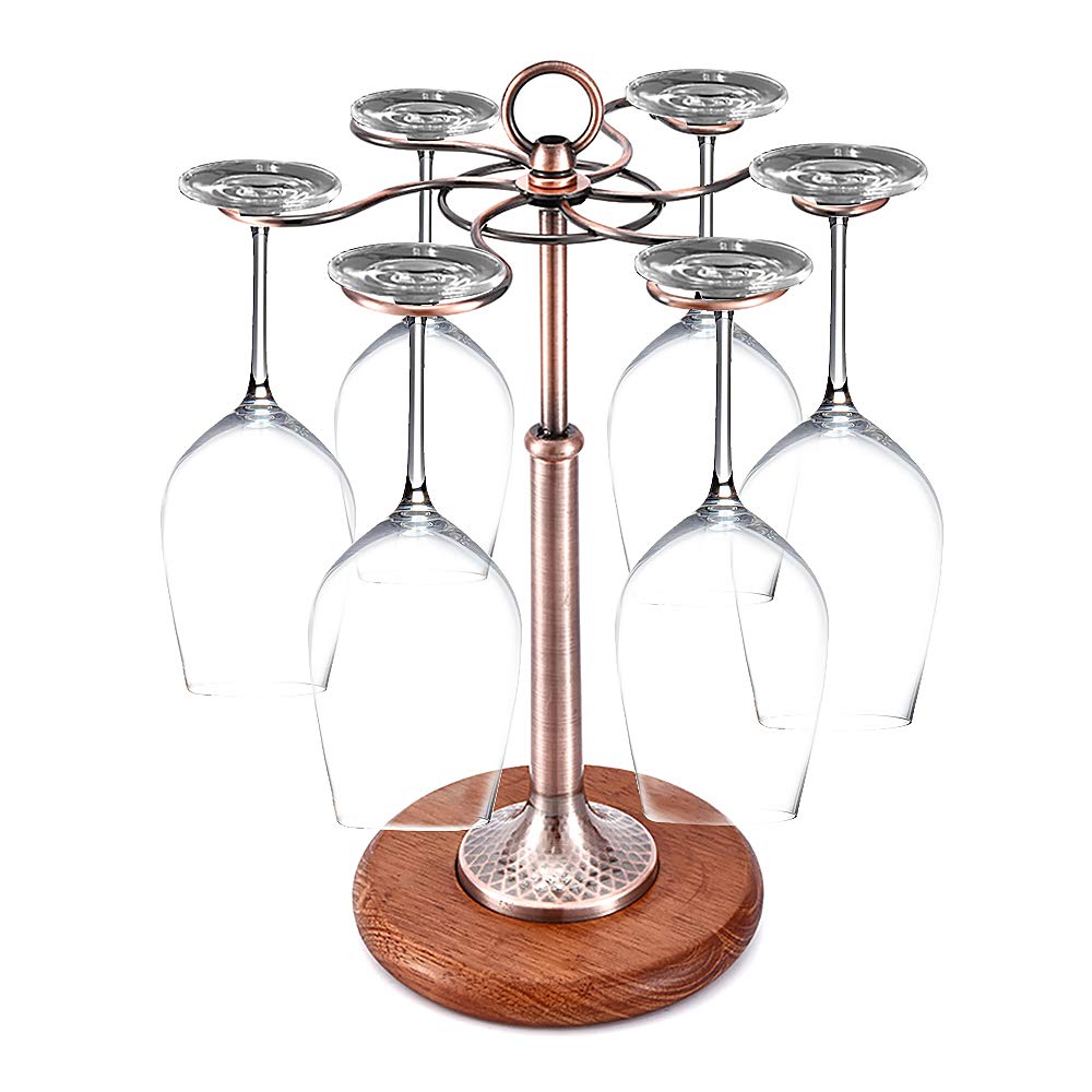 Countertop Wine Glass Holder, Upgrade Wooden Wine Glass Storage Racks