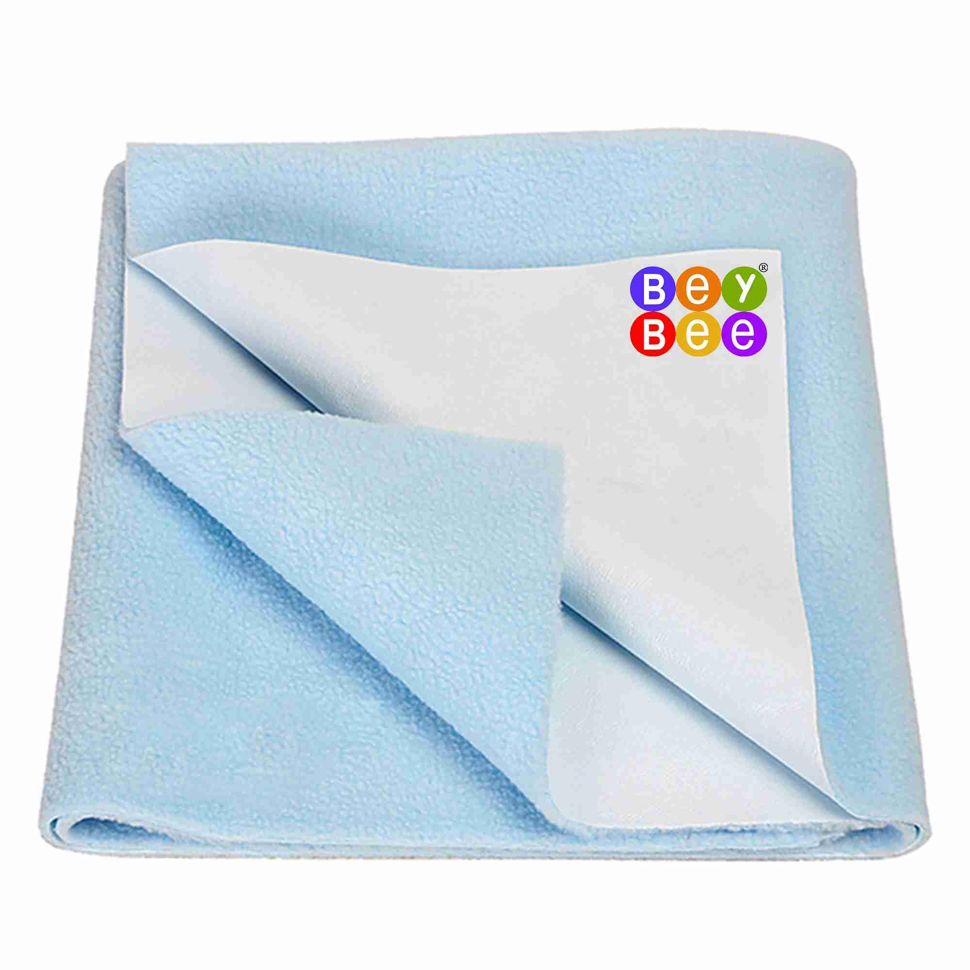 Instadry Anti-Piling Fleece Extra Absorbent Quick Dry Sheet for New Born Babies, Cotton Bed Protector Mattress, Reusable Waterproof Baby Cot Sheet for Toddler Infant, Small Size 50x70cm, Blue