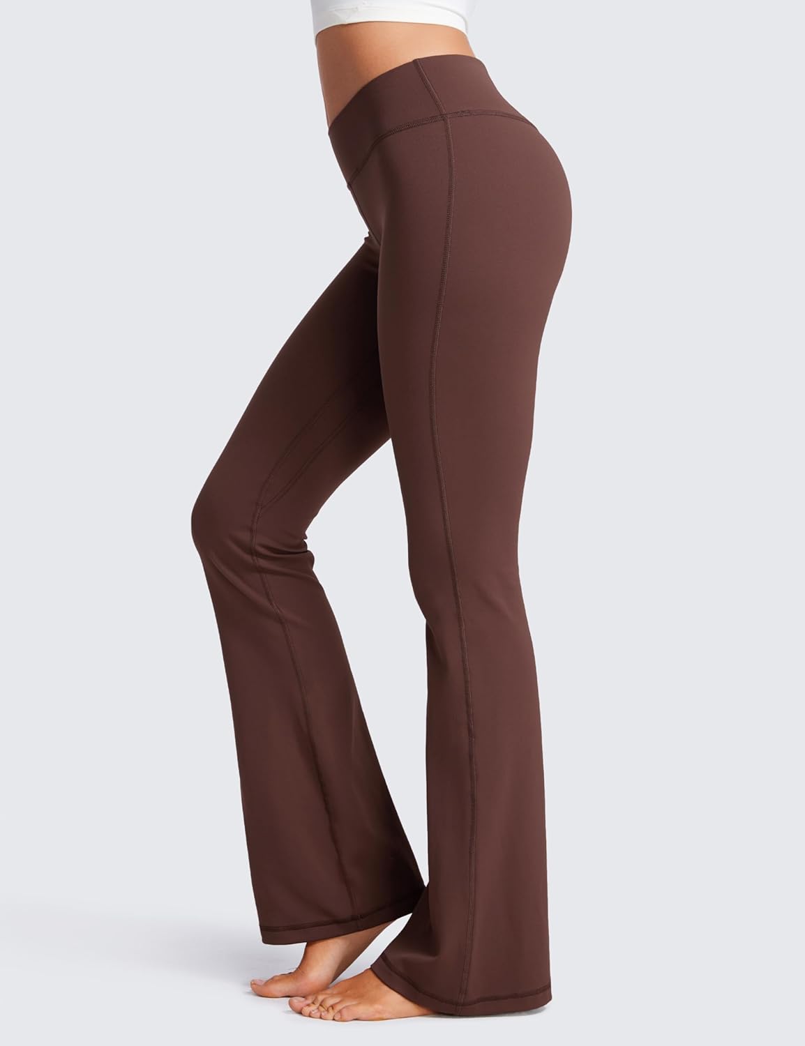 CRZ YOGA Womens Butterluxe Low Rise Flare Leggings 32" - Bootcut Yoga Pants with Pocket Wide Leg Buttery Soft Lounge Casual