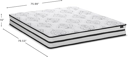 Miniatura 2 de Signature Design by Ashley King Size Chime 10 Inch Medium Firm Hybrid Mattress with Cooling Gel Memory Foam for Pressure Relief, Fiberglass Free
