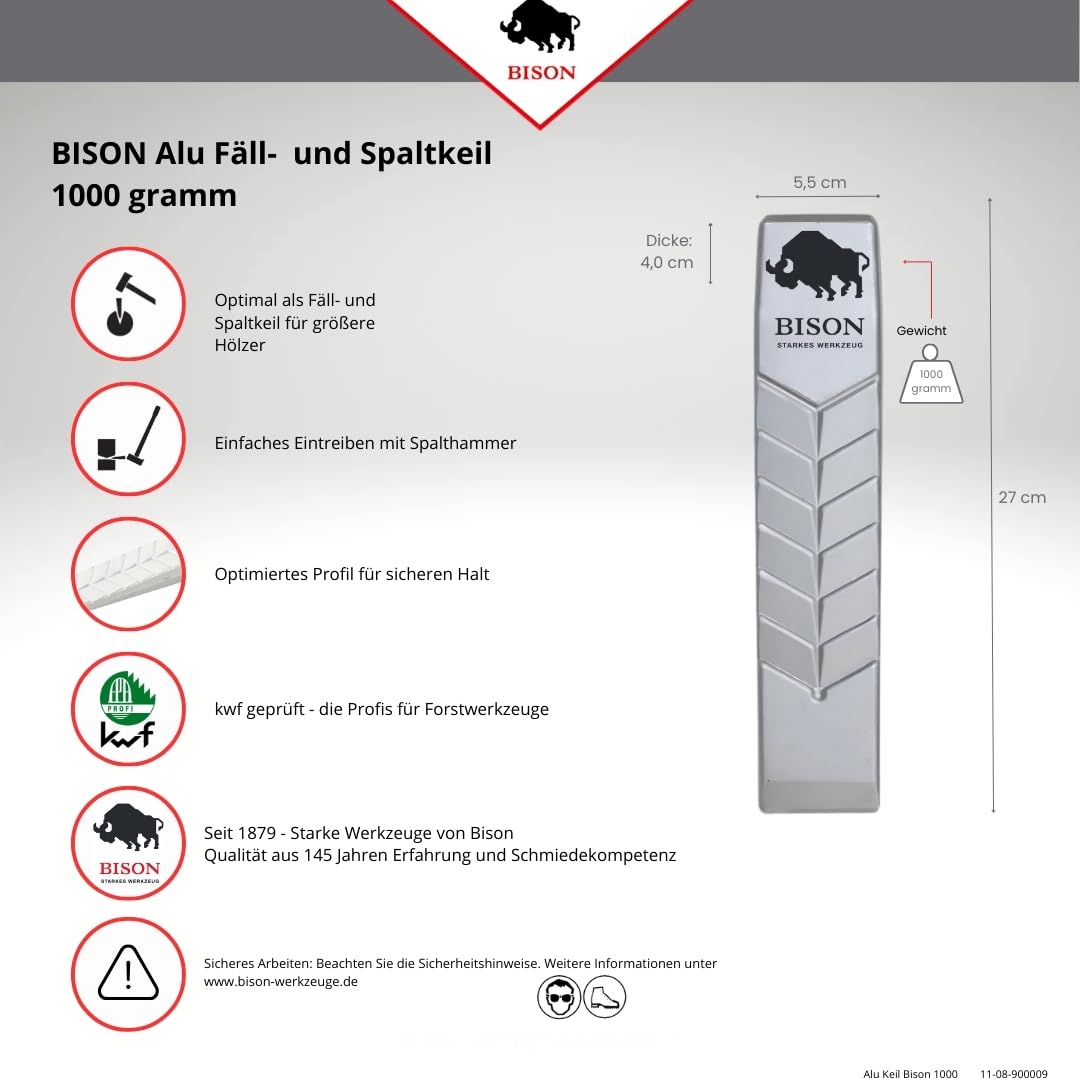 Bison Sicherheits-Fällkeil Aluminium 1050 g, 11-08-900009