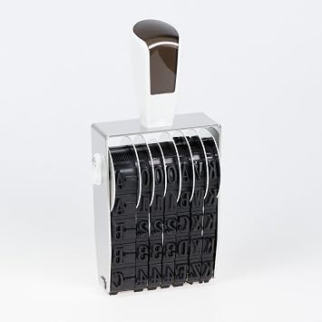 BS-14H70W12L Custom Rotating Oil Resistant Rubber Stamp, Fully Customizable, Stamping on Metal, Plastics, or Glossy Paper, Letter Size 0.55 inch 14mm, Width 2.76 inch 70mm, 12 Rows, Made in Japan