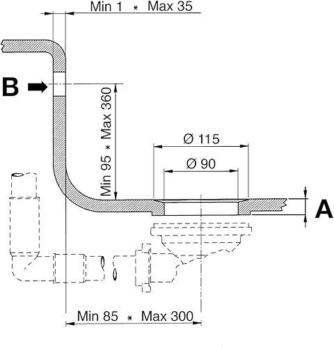 Miniatura 7 de 1745.480.RB - Racor de drenaje de baloncesto, cobre brillante