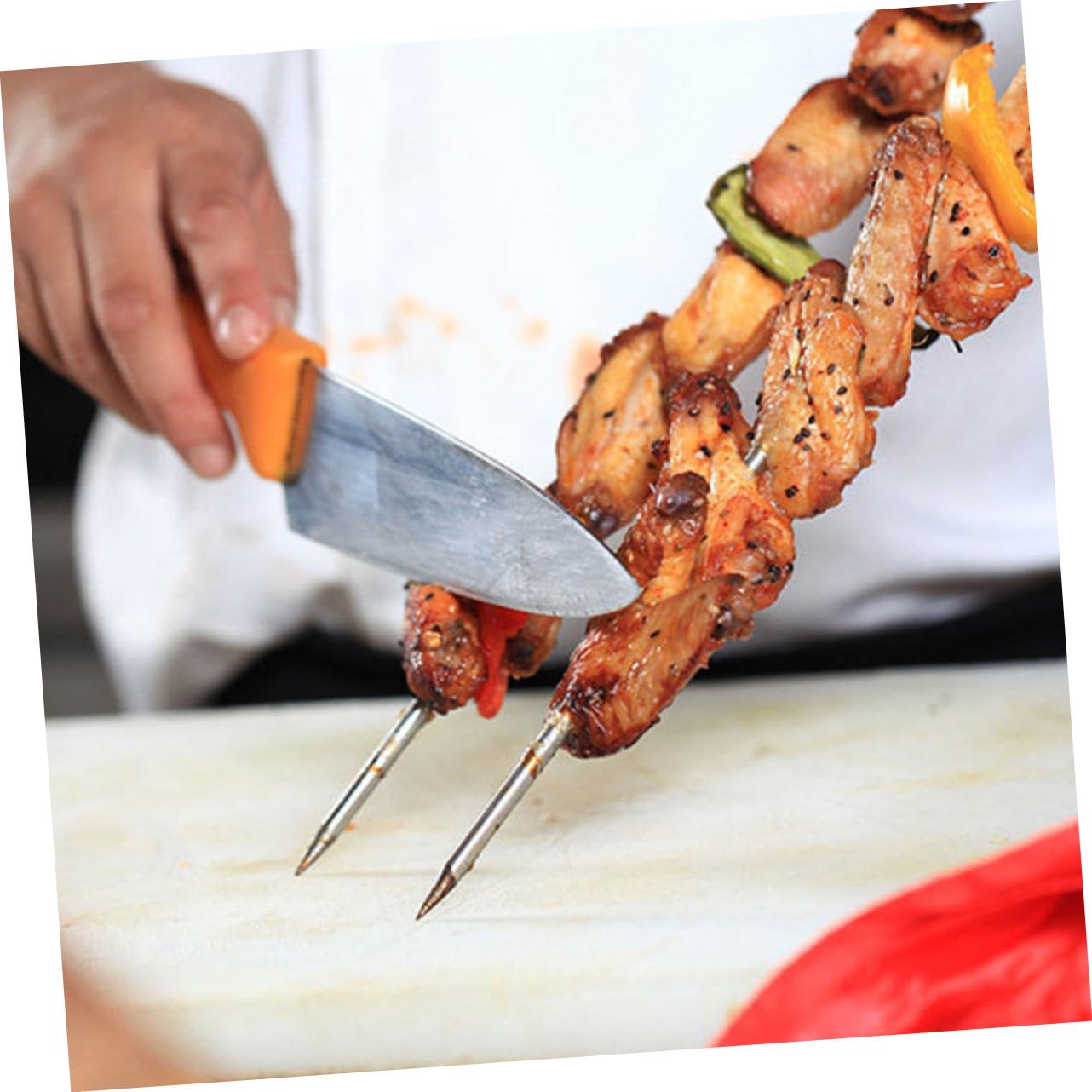 Abaodam Spiedini 100 Argento in Acciaio Inossidabile per Barbecue Eccellente Trasferimento di Calore e Resistenza alla Corrosione per Picnic e Grigliate All'aperto