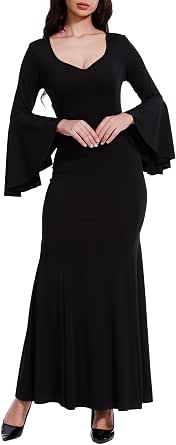 Luyana Halloween Cosplay Costume Women's Witch Vampire Black Long Dress