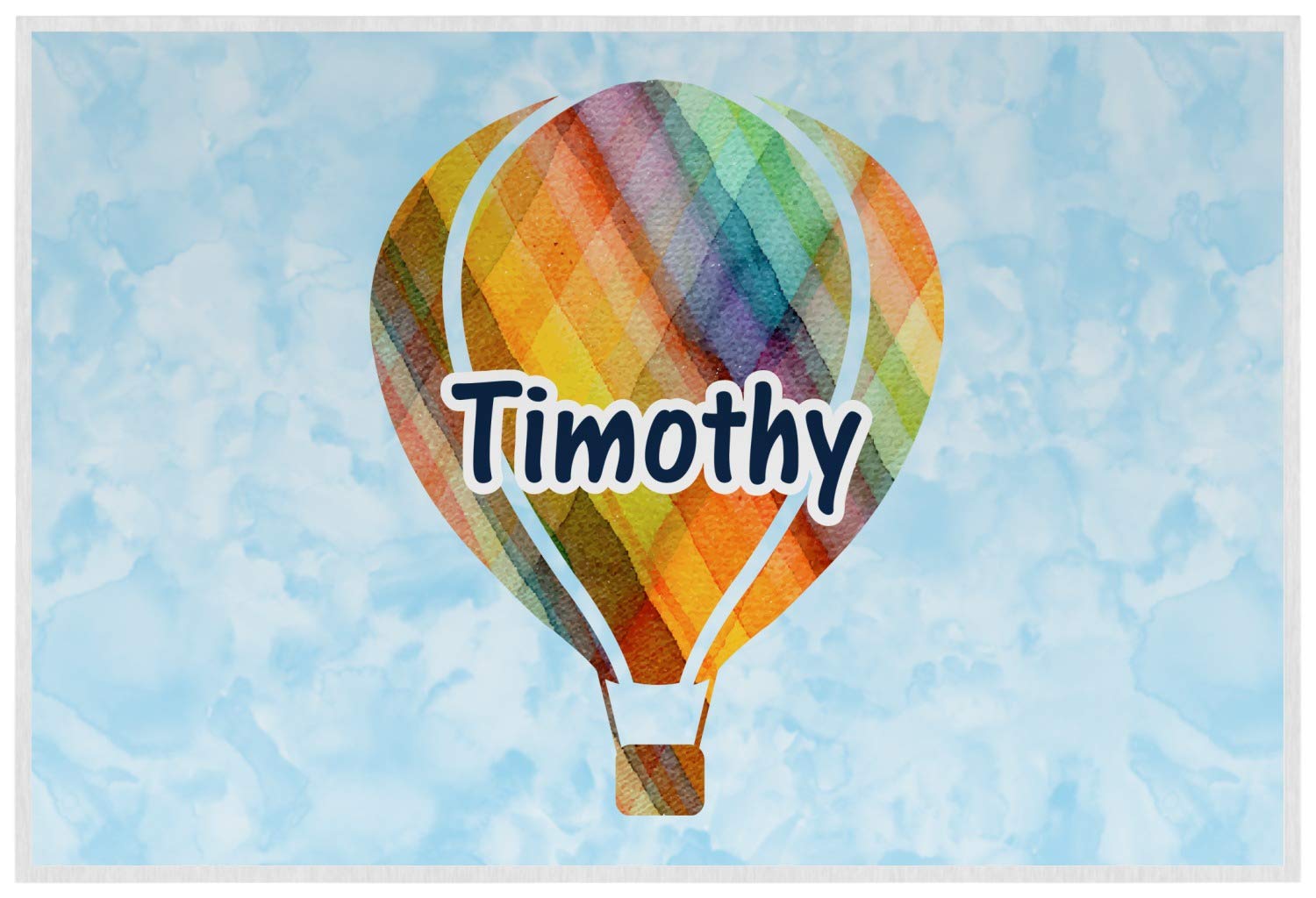 Personalized Watercolor Hot Air Balloons Laminated Placemat w/Name or Text