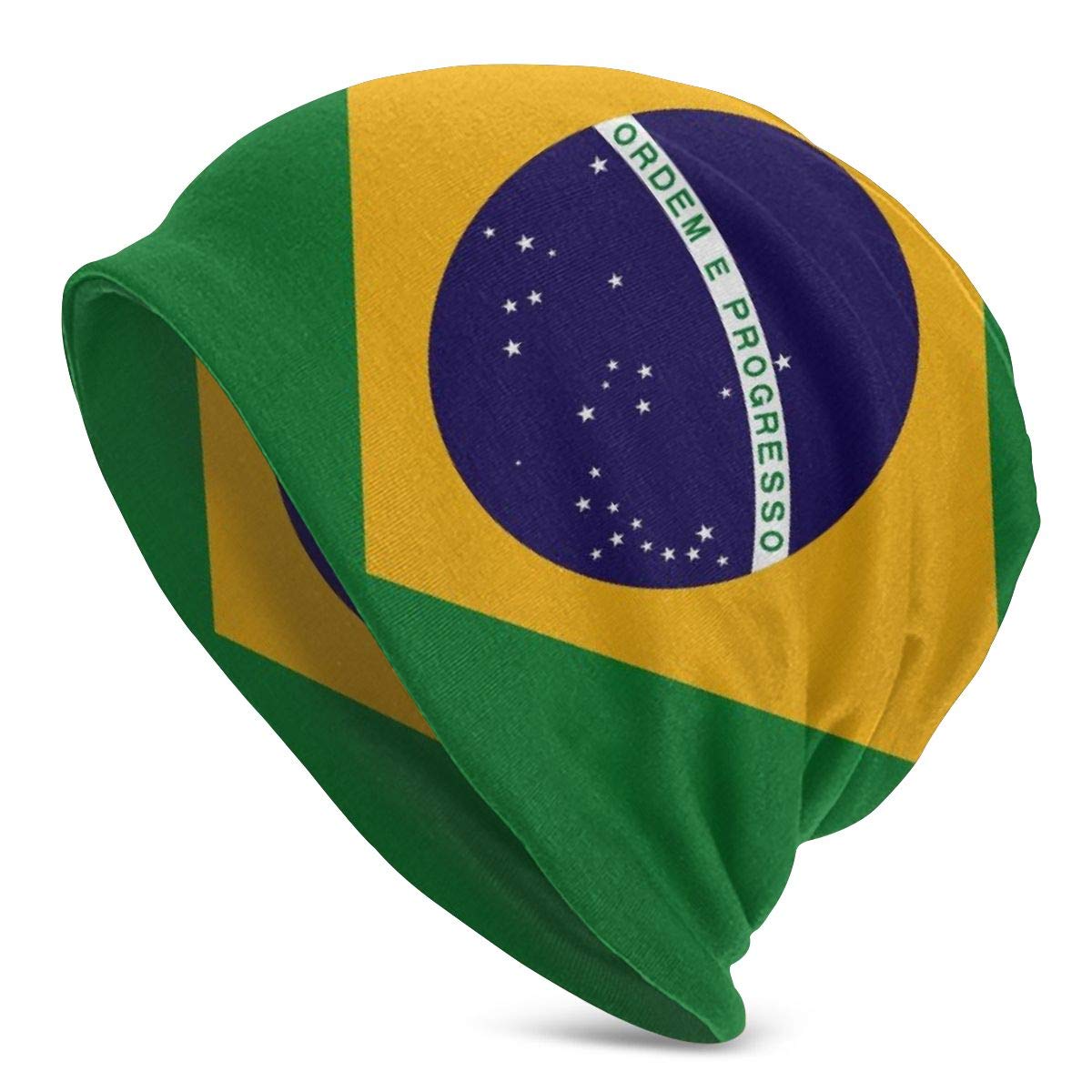 YongColerUnisex Lightweight Slouchy Beanie Skull Cap Stretchy Warm Soft Breathable Baggy Oversized Knit Hat (Brazil Flag Green)