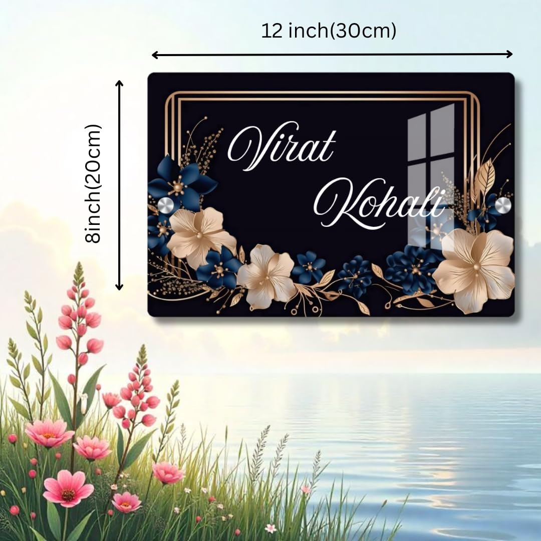 Royal Personalized Door Name Plate for Home Entrance 12x8 inch - Ideal for Home, Office, and Outdoor Entrances || Door name plates - Perfect as a Gift (Rectangle K) — Amazon image 2