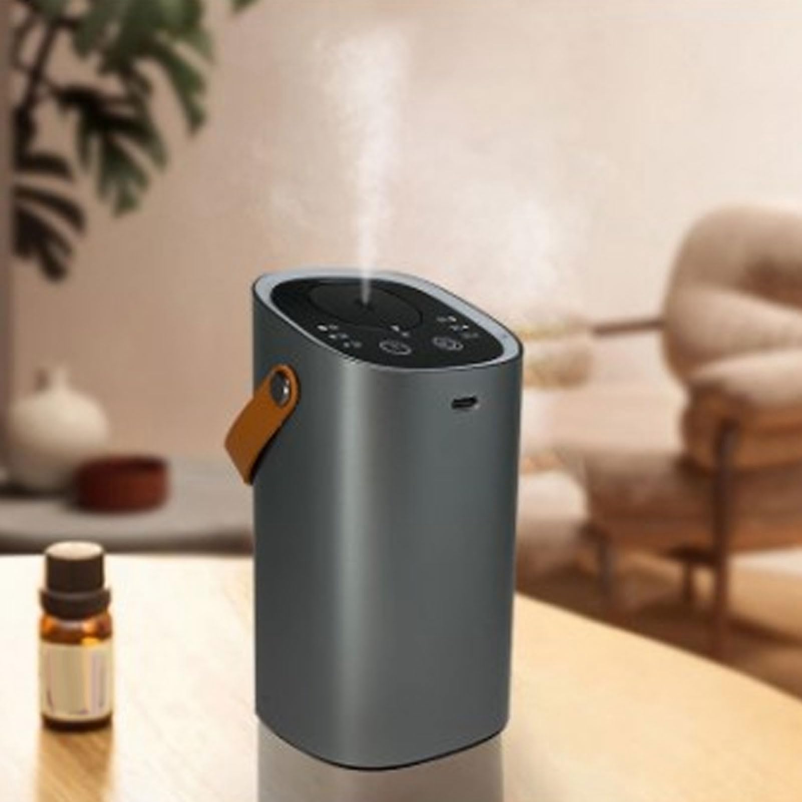 Jiawu Diffusore Touch Screen Intelligente Senza Acqua per Macchina per Aromaterapia Portatile per Auto, Diffusore Automatico di Aromi per Oli Essenziali con Ricarica USB per Casa Auto, Batteria di