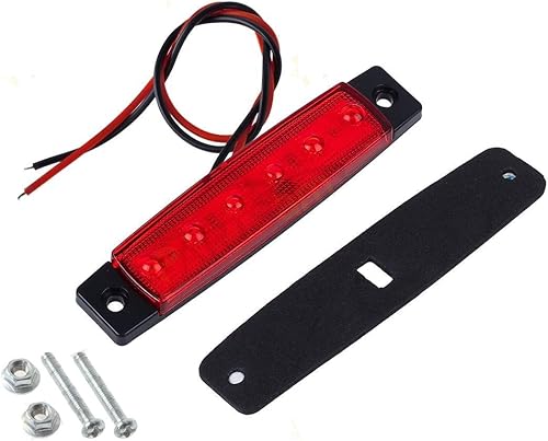Miniatura 4 de KYYET Luces LED rojas de marcador lateral, (paquete de 20) 6 LED 2835 SMD lámparas de liquidación para camión, remolque, caravana, camioneta,