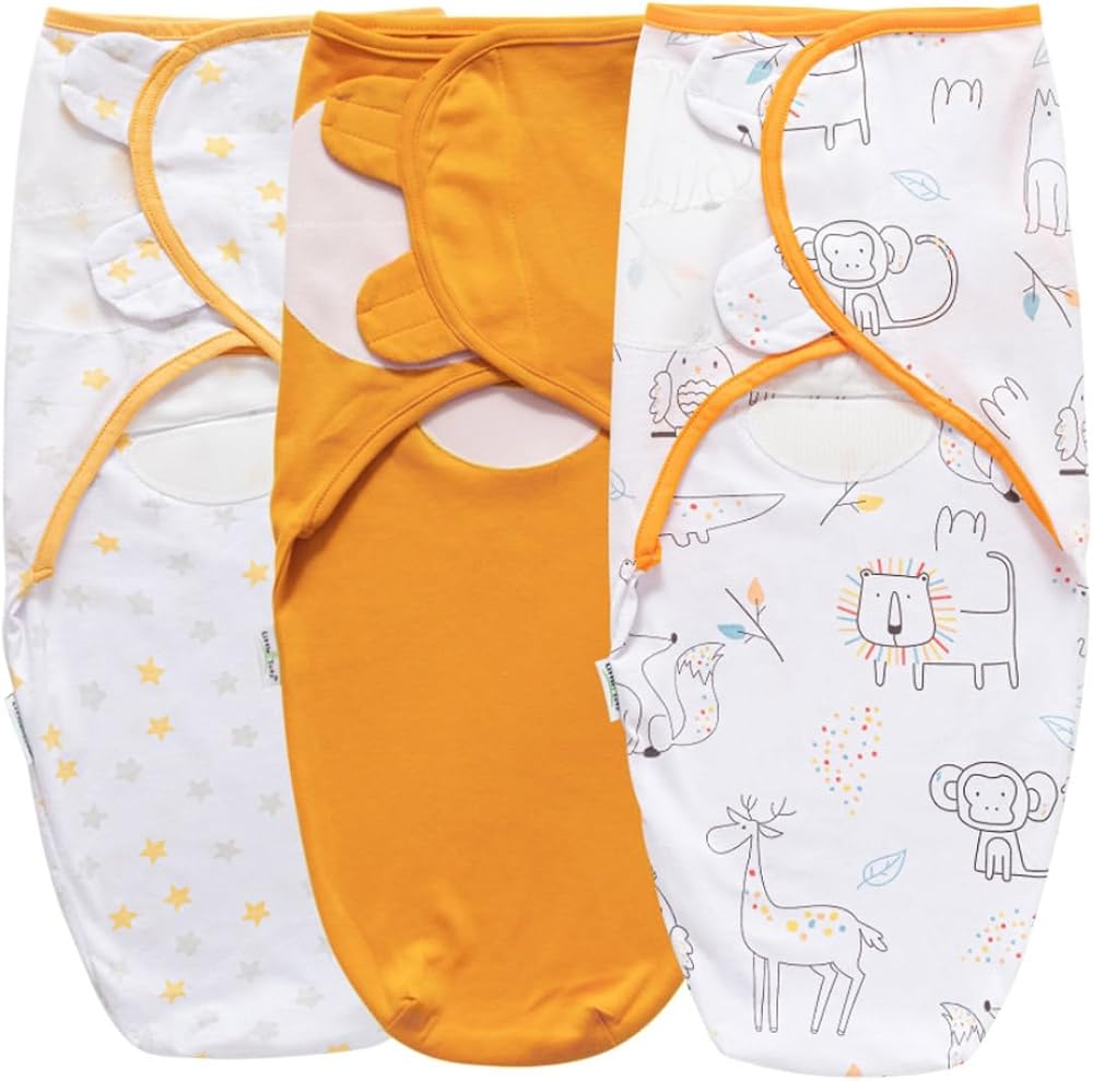 Baby Swaddle Blanket, 3 Pack, Adjustable Swaddle Blanket | Newborn Swaddles 0-3-Months, Small-Medium, Easy Change Infant Wrap, Adjustable Swaddle Blanket