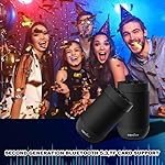 comiso Bluetooth Speaker,5.3 Bluetooth Speakers Wireless,TWS Stereo Pairing,Built in Mic,360 HDSound,IP65 Waterproof Speaker,Support TF Card, for Home/Party/Outdoor/Beach, Gift for Men/Women-Black - Image 2