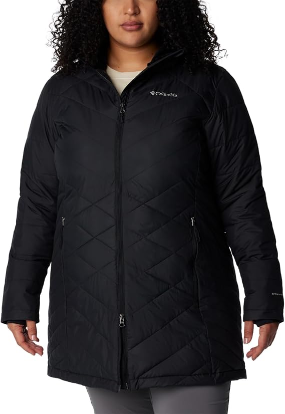 Columbia Women's Heavenly Long Hooded Jacket, Black, 2X
