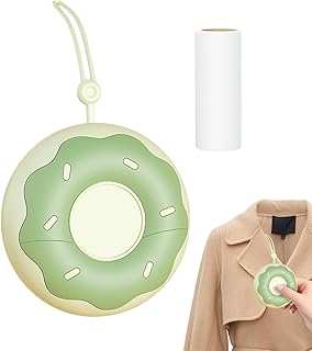 Lint Roller - ドーナツ型携帯用クリーニングツール,ペットの毛用粘着ローラー | ソファ 家具 布団 カーペット 床 ベッド 車 旅行 セーター用