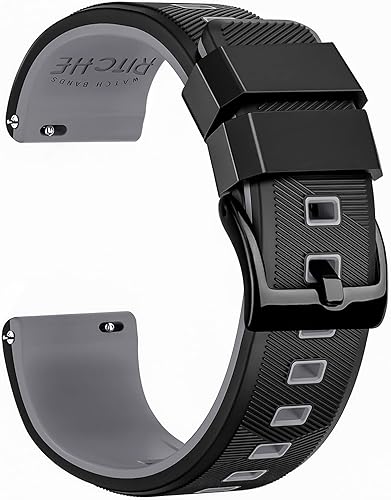 Miniatura 1 de Ritche Correa de reloj de silicona para regalo de Navidad, 0.709 in, 0.787 in, 0.866 in, 0.945 in, correa de goma de liberación rápida para hombres