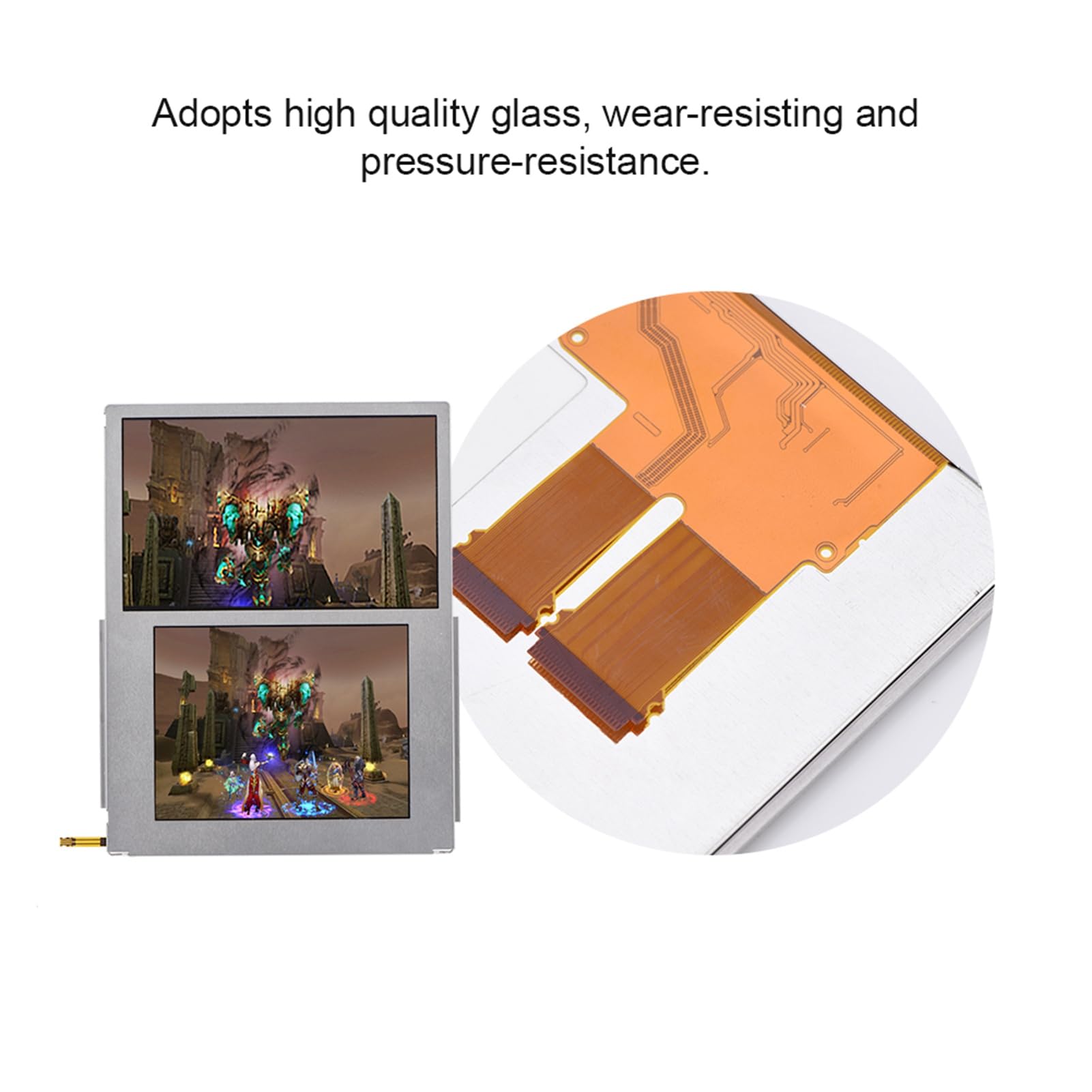 PUSOKEI Schermo LCD Compatibile con 2DS, Display HD Superiore e Inferiore di Ricambio Schermo sostitutivo 2DS, Resistente all'Usura e alla Pressione, Accessori di Gioco