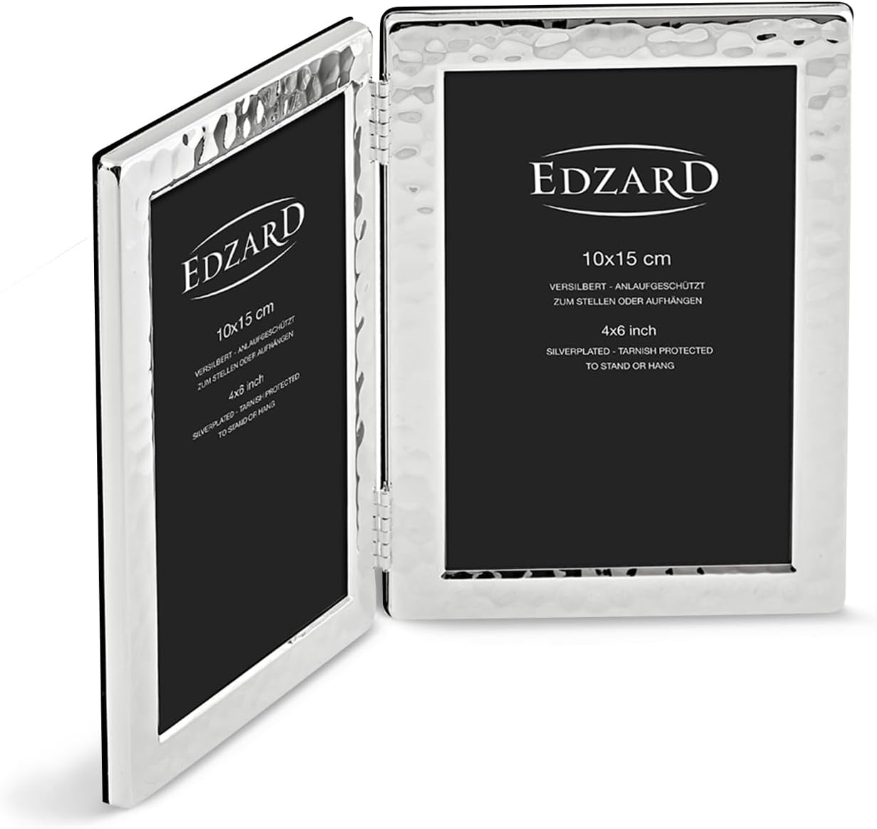 EDZARD Doppel-Bilderrahmen Collage Salerno für 2 Fotos 10 x 15 cm, edel
