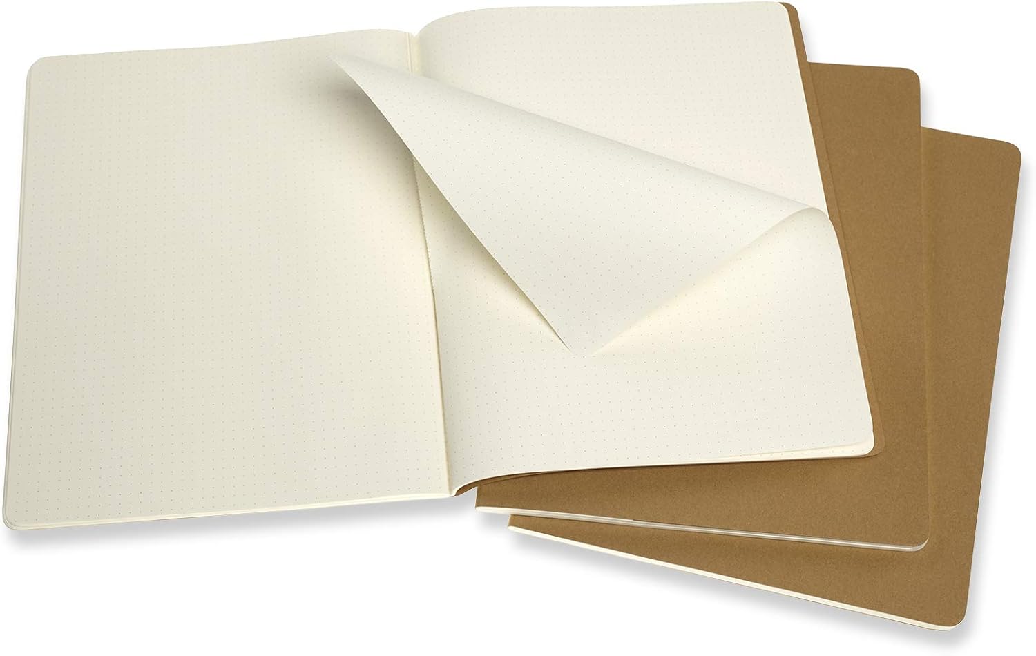 Moleskine Cahier Journal, Soft Cover, XXL (8.5" x 11") Dotted, Kraft Brown, 120 Pages (Set of 3)
