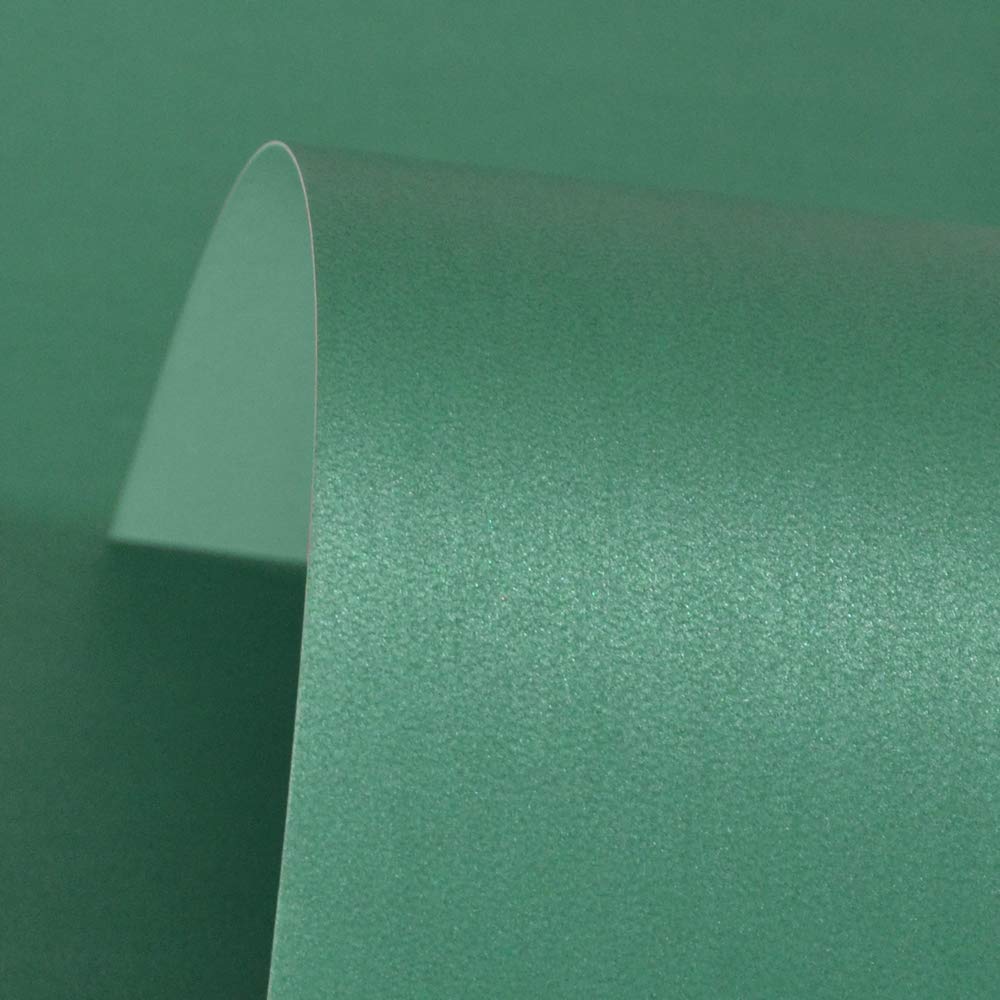 Xmas Green Double Sided Pearlised Card 300gsm - A1 5 Sheets