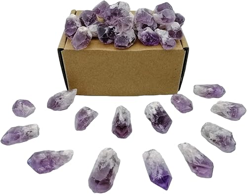 Miniatura 2 de Bloque de piedras preciosas moradas naturales de cristal amatista, roca cruda pequeña irregular a granel, 30-36 piezas para sanación de cristales,