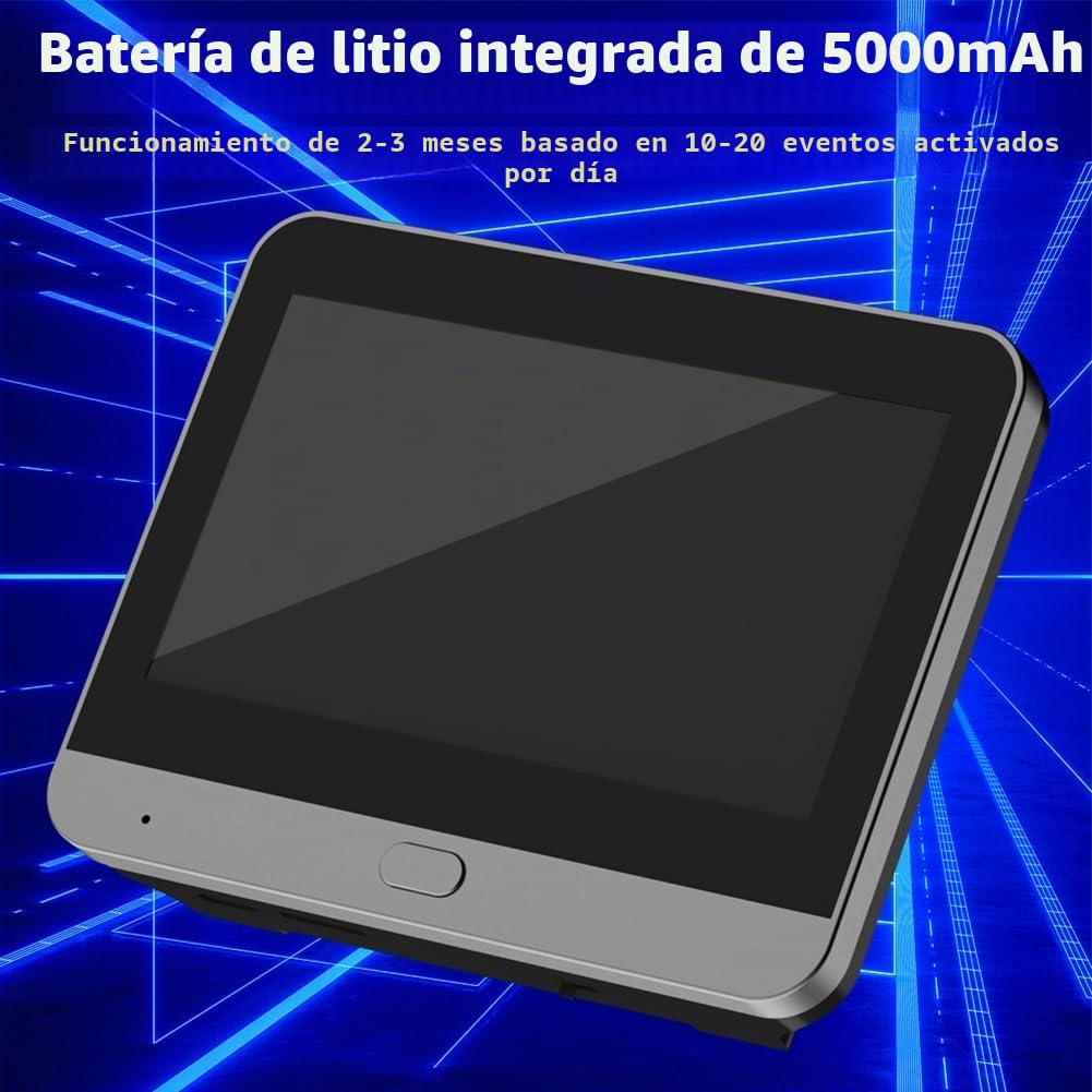 "Mirilla digital para puerta con gran angular de 1080P y noche, monitor a color de 4.3 pulgadas, detección de movimiento PIR, visualización remota inalámbrica para apartamento, para Wi-Fi de