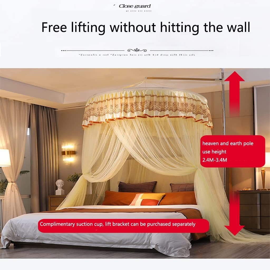 Mosquito Net for Bed Punch-Free Installation Bed Canopy for Girls Hanging Bed Net for Single to King Size Double Beds Ideal for Bedroom Decorative