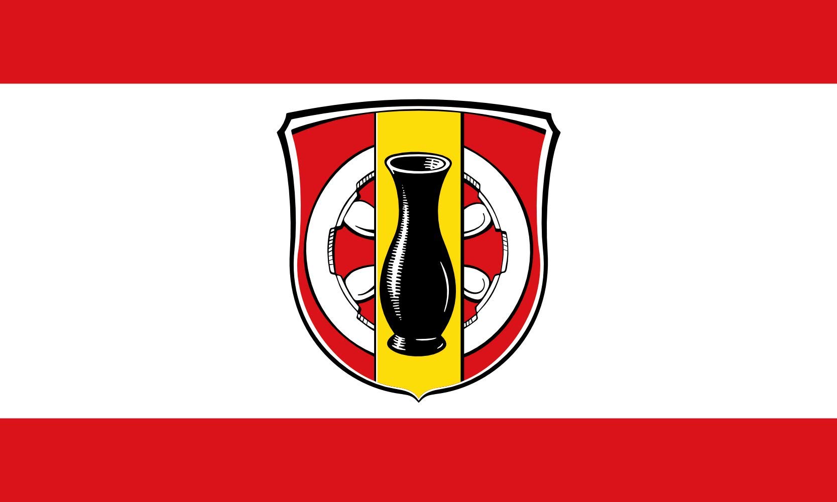 Drapeau Urberach Roedermark pavillon régional de Hesse grand modèle