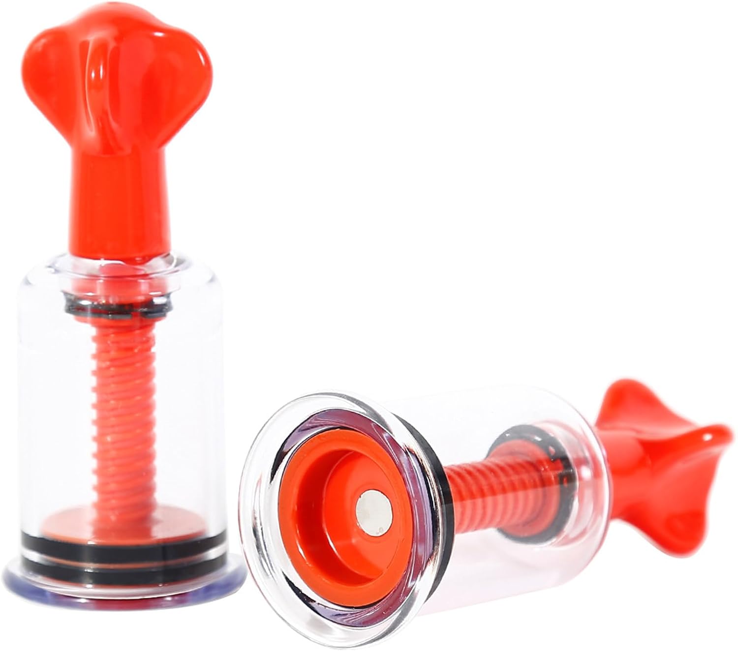 Jesakmie 2Size Red Black Nipplesuckers Silicone Nipple Corrector for Flat Inverted Nipples for Breastfeeding Mother or Women Vacuum Cup 4pieces