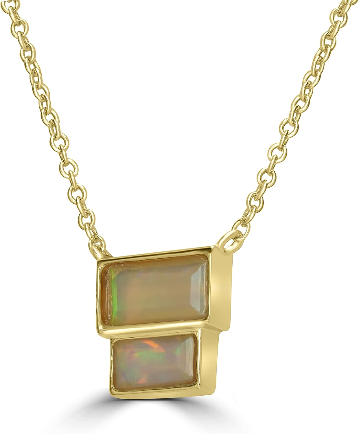 Womens or Girls 925 Sterling Silver Genuine Baugette Gemstone Pendant Necklace and Birthstone Jewelry Gift For Her Birthday | Wedding | Anniversary