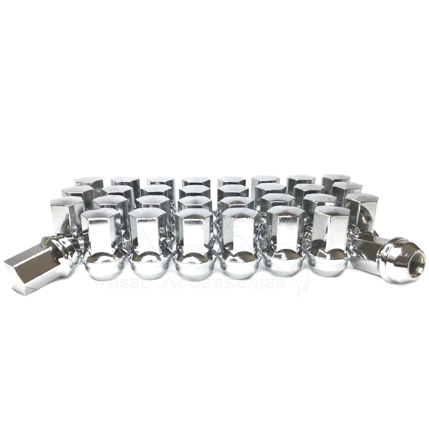 32Pc Chrome OEM Factory Style Lug Nuts 14x1.5 Fits Chevy GMC Silverado 2500 3500 HD