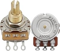 Vista 13 de FLEOR Potenciómetro de guitarra de eje dividido corto de 2 piezas A250K de 0.610 in, 24 líneas