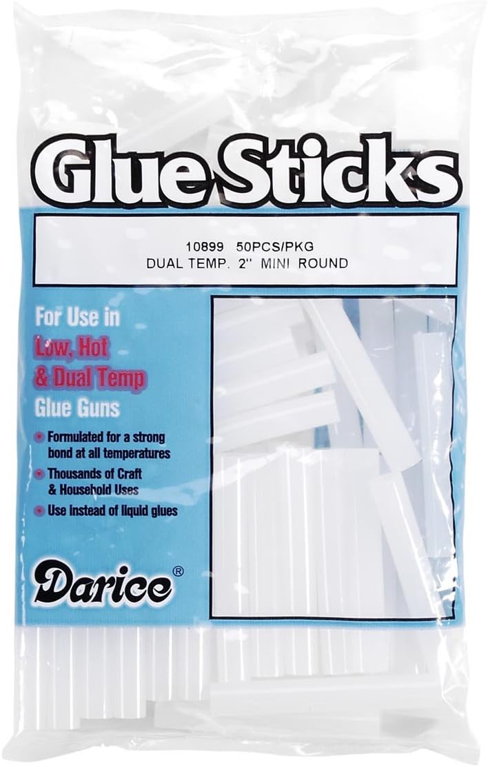 One-Day Sale: Up to 70% Off Darice 50 Piece 2 Dual Temperature Round Glue Sticks, Mini