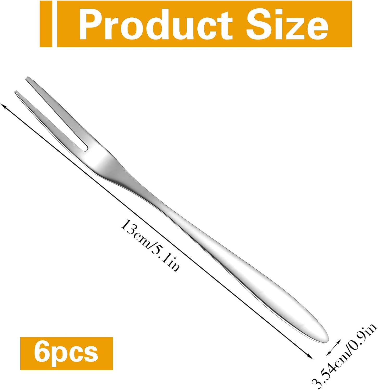 6Pcs Salad Forks Stainless Steel 5 Inches Appetizer Dessert Forks