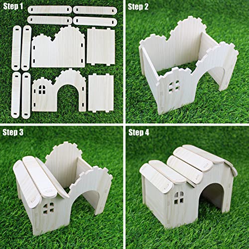 YankMooM Wooden Hamster House,Washable Hamster Hideaway for Hamster, Young Guinea Pigs and Other Small Pets(Door Size:6x7.5cm) - Image 6