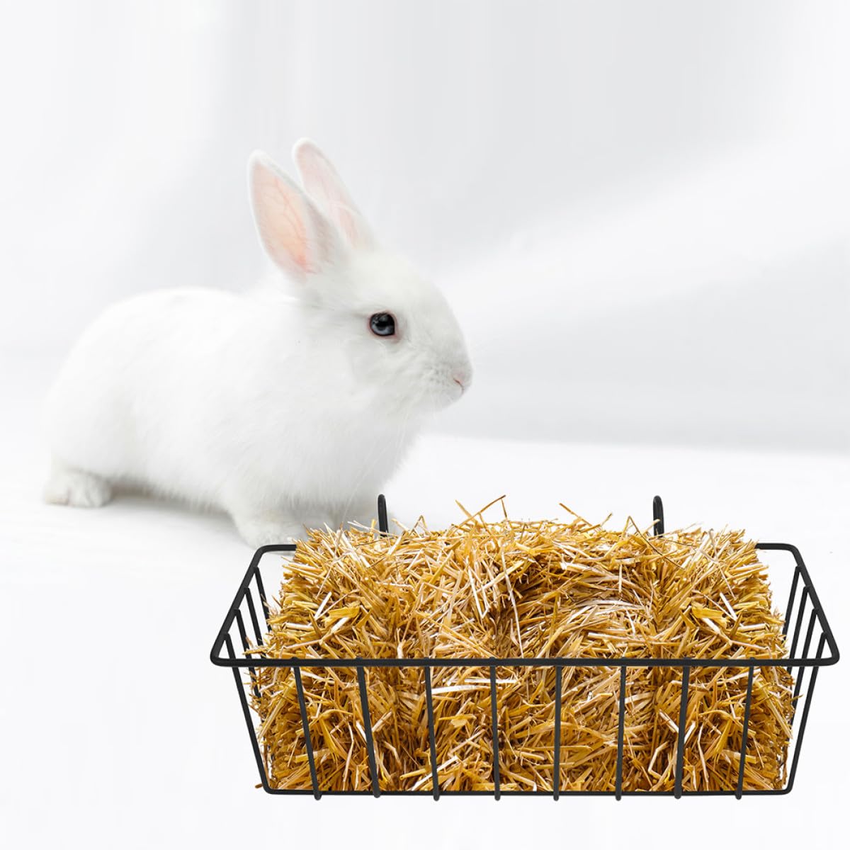 ULTECHNOVO Lot de 5 Râteliers à Foin pour Lapins en Fer Noir Résistants à l'usure Design Suspendu pour Cage d'animaux Petits Tels Que Chinchillas