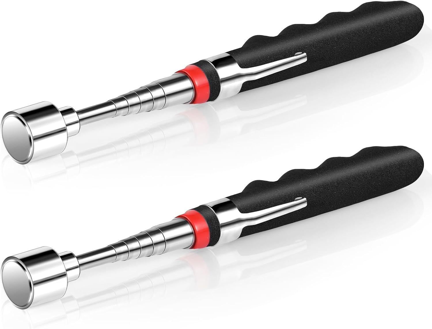 Copkim 2 Pcs 20 Lbs Telescoping Magnetic Pickup Tool for Small Metal Tools Extends from 7 to 30 inches telescoping magnet Extendable Magnet Stick Gadget for Men Women Husband Father's Day(Red)
