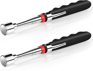 2 Pcs 20 Lbs Telescoping Magnetic Pickup Tool for Small Metal Tools Extends from 7 to 30 inches telescoping magnet Extendable Magnet Stick Gadget for Men Women Husband Father's Day(Black)