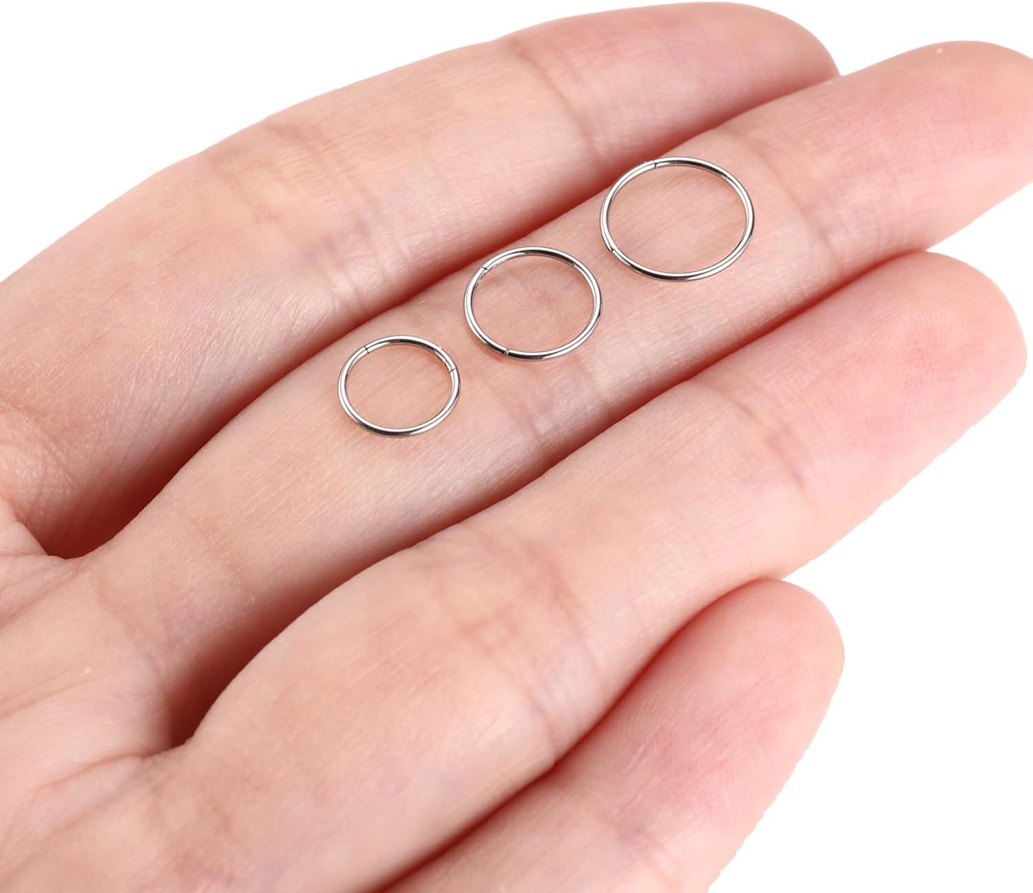 316L Surgical Steel Hinged Segment Nose Ring Hoop for Nose Septum Cartilage Helix Tragus Conch Rook Daith Lobe Lip Piercings 1 Pc - Image 4