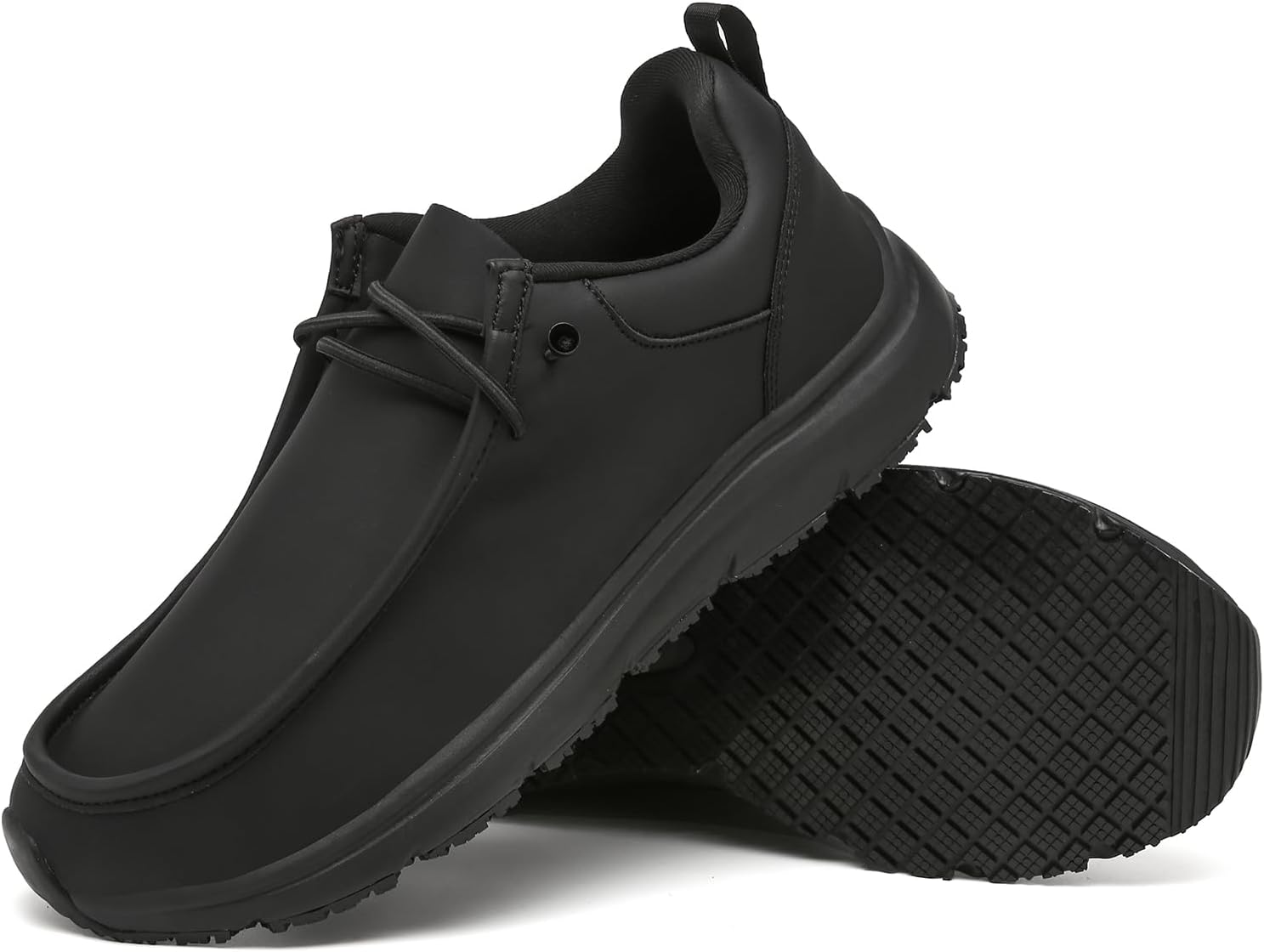 Non Slip Waterproof Shoes for Men Women,Oil Resistant Slip On Work Loafers 6-Month Warranty