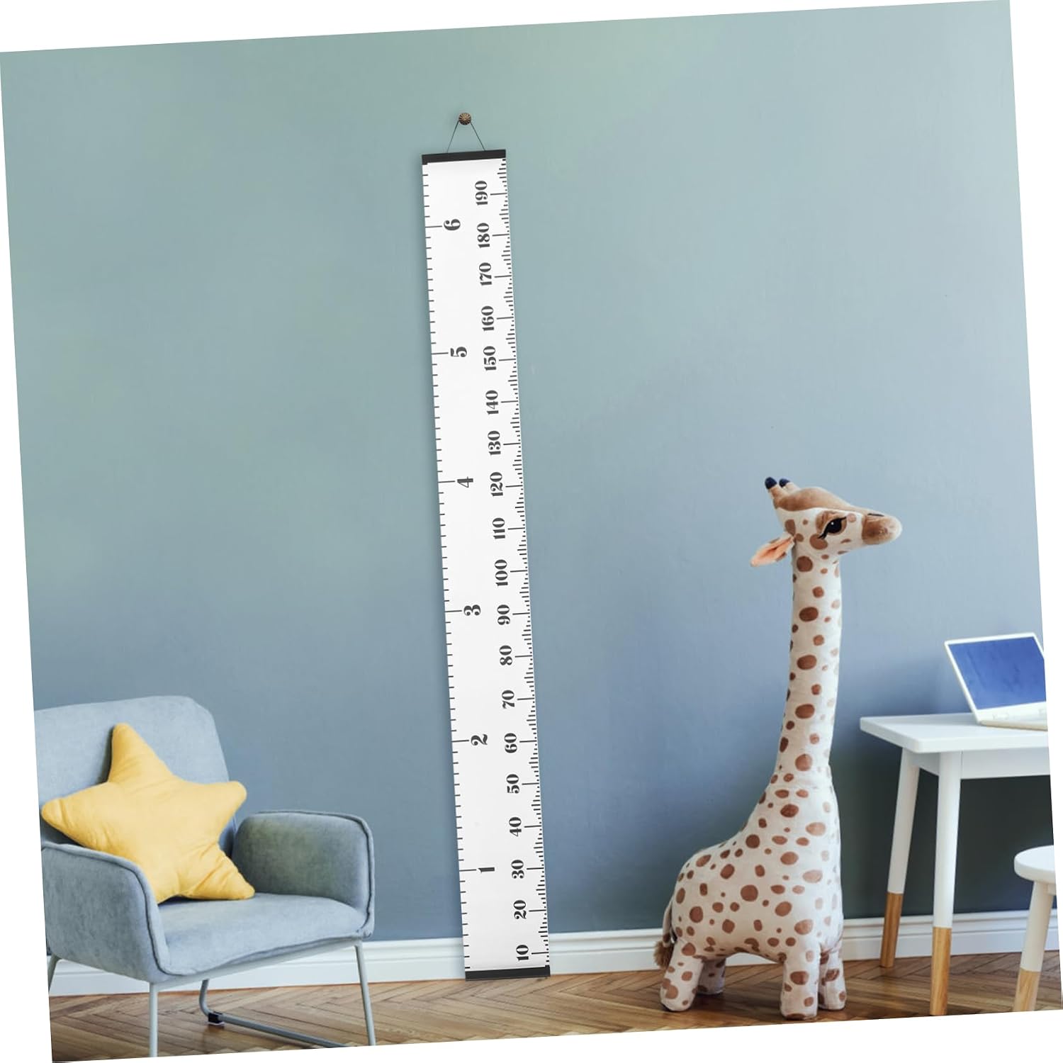 Levemolo Growth Chart Ruler Removable Canvas Height Measurement Chart Scandinavian Design for Nursery Room and Bedroom Decor Stylish Wall Hanging for Boys