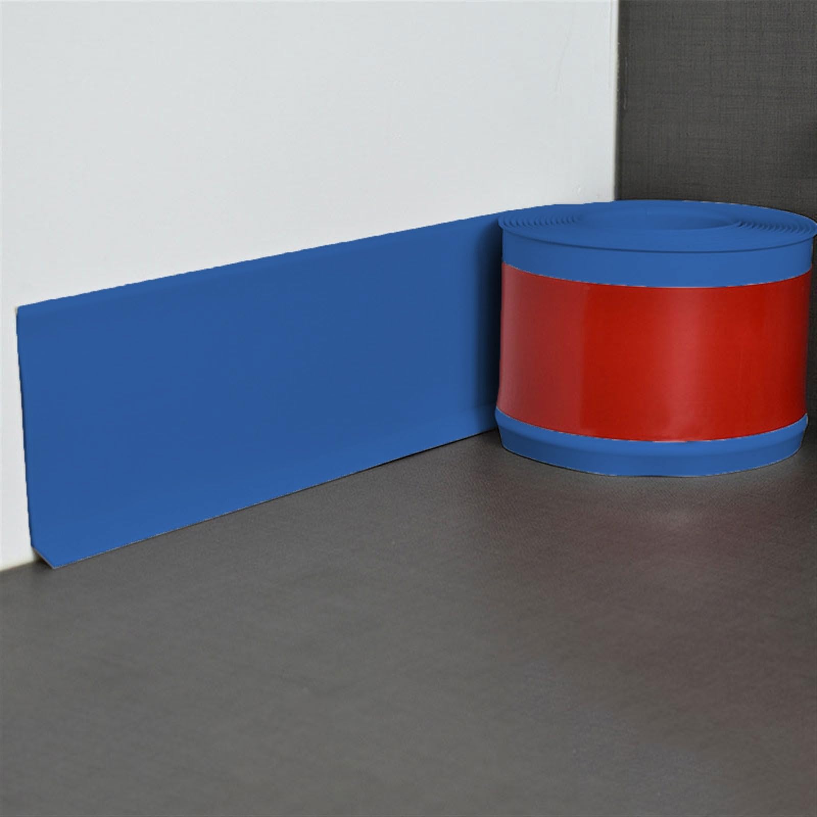 Moulure murale auto-adhésive de 6m bleu foncé avec plinthe flexible