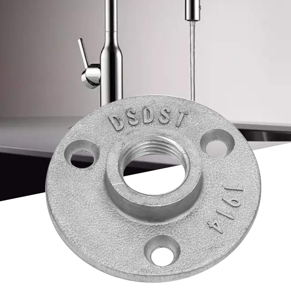 Fafeicy 10 pièces Alliage/Fonte DN15 Bride Tuyau de Base Filetage Bride de Sol 3 Trous 65mm(Aluminum Alloy)