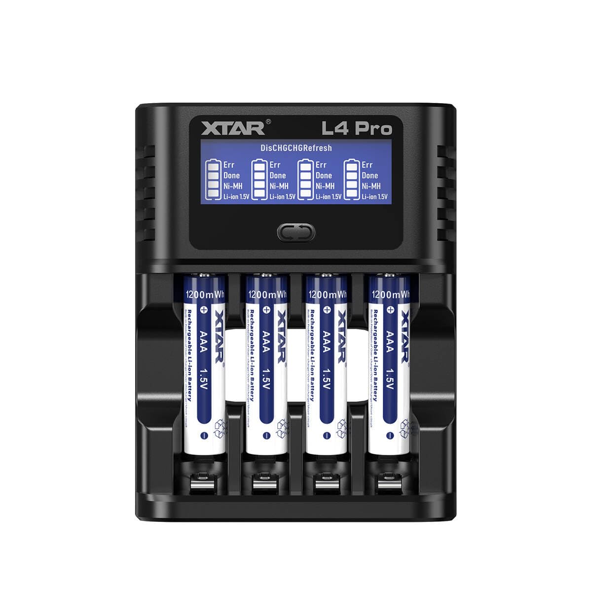 XTAR 1.5V充電池1200mWh AAA単四リチウム電池4本とL4 PRO充電器セット (単四電池4本+L4 PRO充電器)