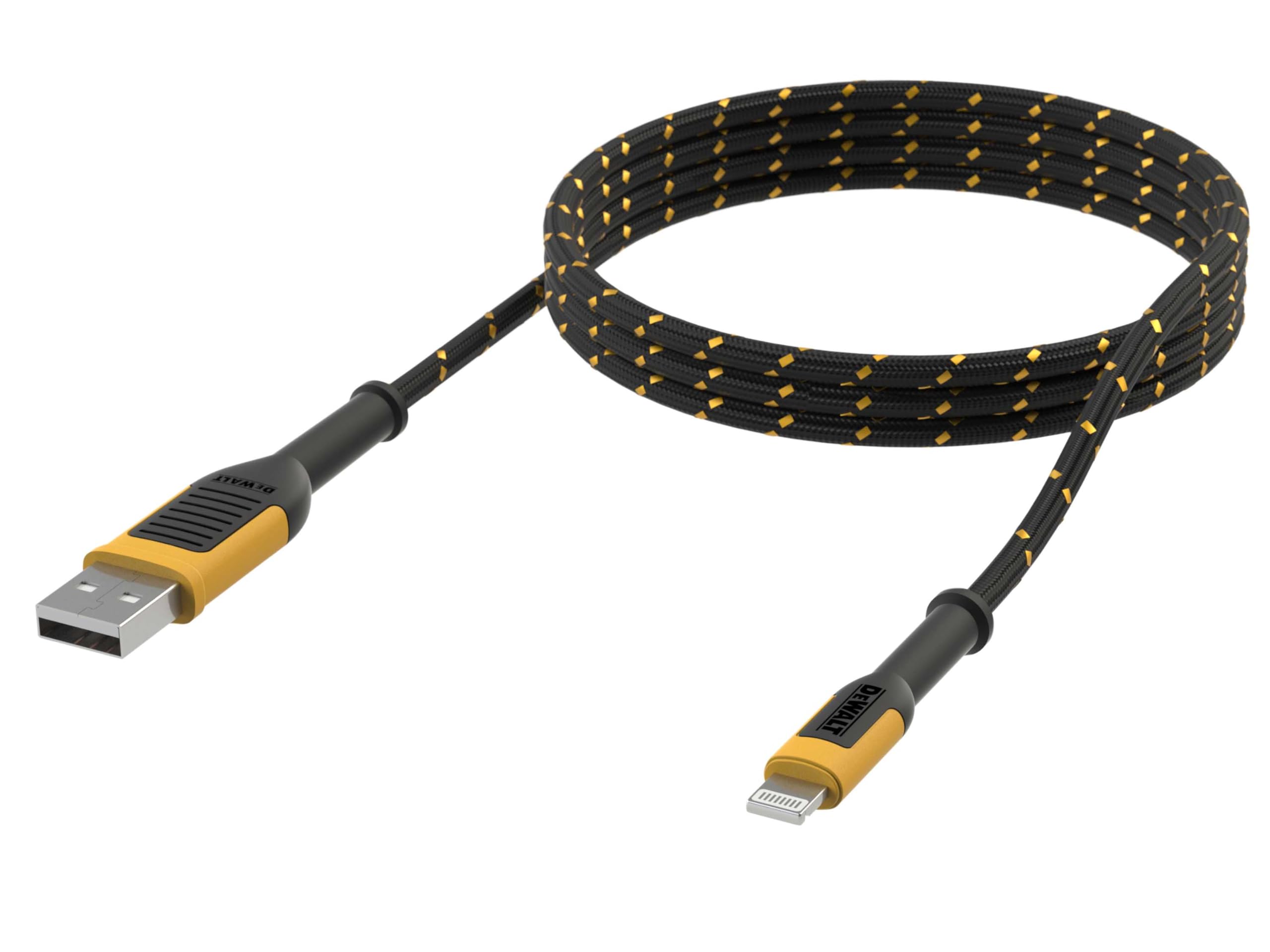 Dewalt 1.2M USB A to Lightning Charging Cable - Durable & Reliable