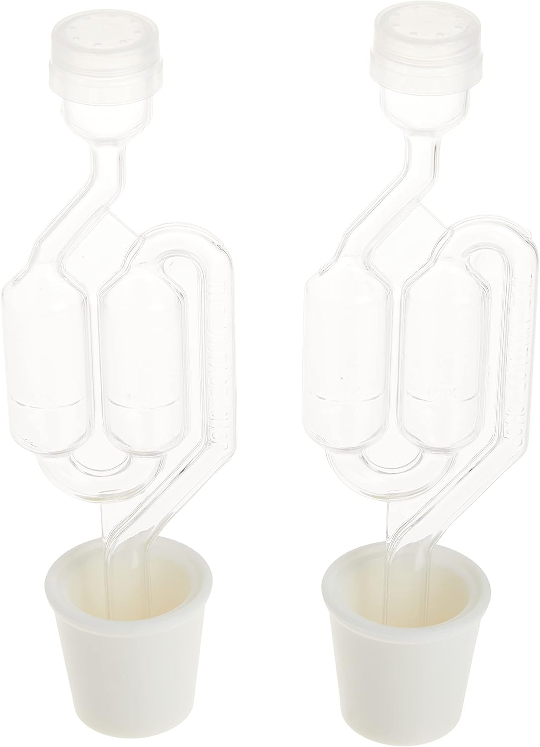 Chicago Brew Werks 6.5 Gallon Fermenting Bucket with Grommeted Lid and 3-Piece Airlock,White & Twin Bubble Airlock and Carboy Bung (Pack of 2) : Home & Kitchen